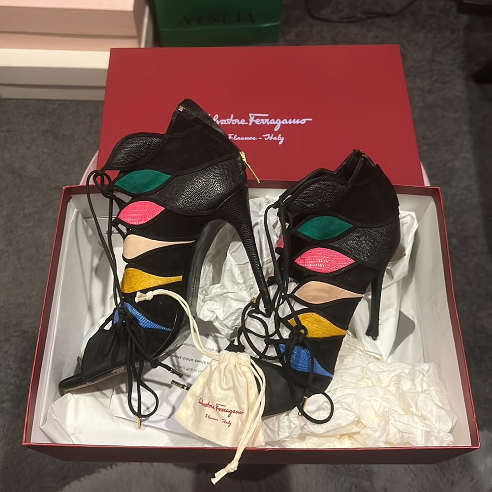 Salvatore Ferragamo Felicity open toe booties